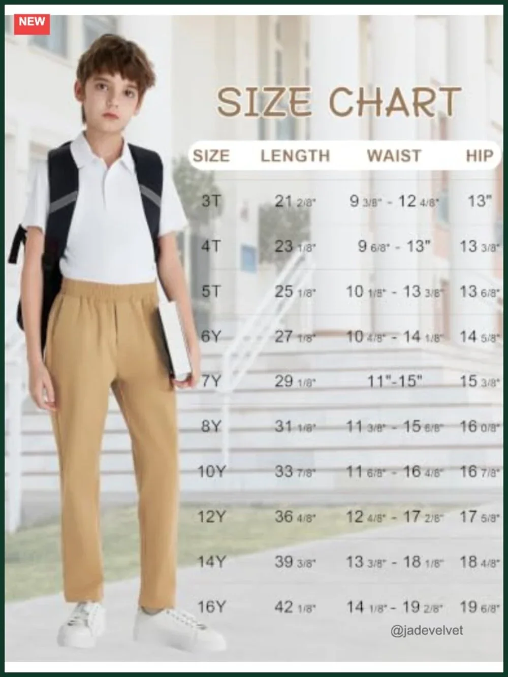 Elastic Waist Chino Pants - Cotton Blend Stretch Pull-On Uniform Pants